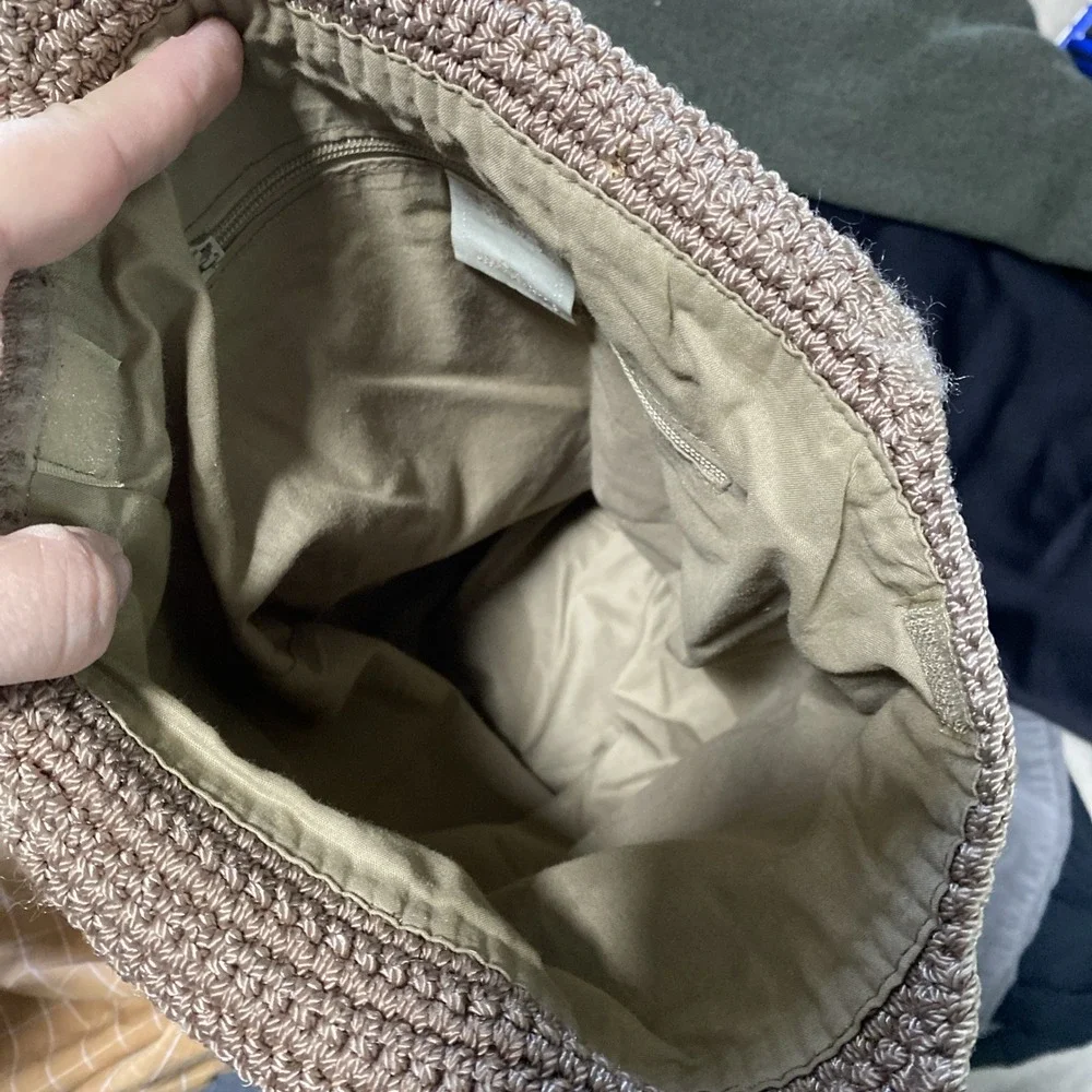 Island Purse Harry Haslett Beige Crochet Weave Hobo Bag Lined Cotton Blend Bag